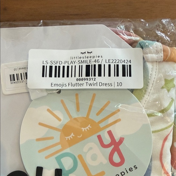 Little Sleepies Multicolor Emojis Smiley Face Flutter Dress NIB size 10 - Picture 3 of 6
